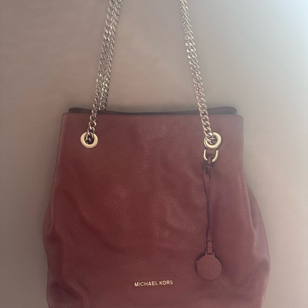 Michael Kors Tan Leather Chain Shoulder Bag